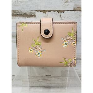 Coach 1941 Glove Tanned Leather Small Trifold Wallet With Bow Print 21693